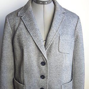 Talbots Petite Wool Blazer Women's 14P Gray Grey Business Casual